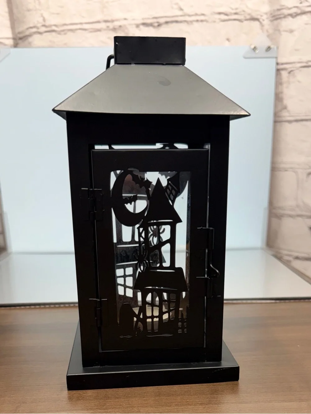Halloween Decorative Metal Lantern - Holds Small Candle